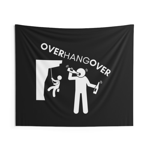 Funny Climbing Tapestry Featuring Overhang Hangover Design