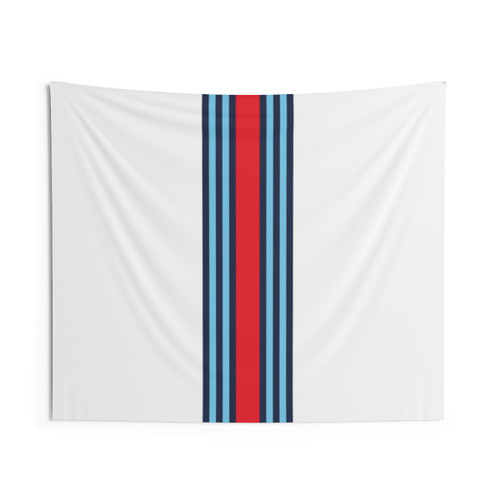Martini Racing Stripe Retro Motorsports Tapestry