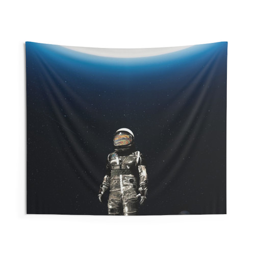 Cosmic Reflection Tapestry Featuring Space, Stars, and Planet Earth