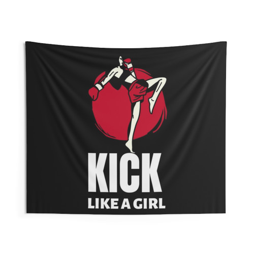 Kick Like A Girl Martial Arts Tapestry