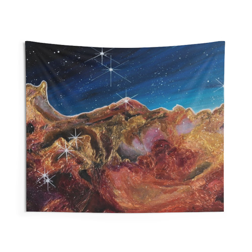 Cosmic Cliffs Tapestry featuring the Birth of a Star image from the James Webb Space Telescope