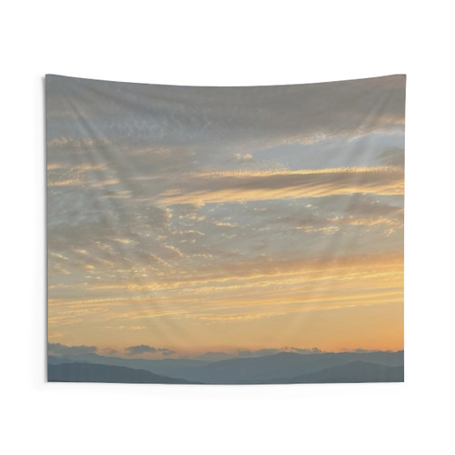Vibrant Orange Sunset Tapestry Wall Art