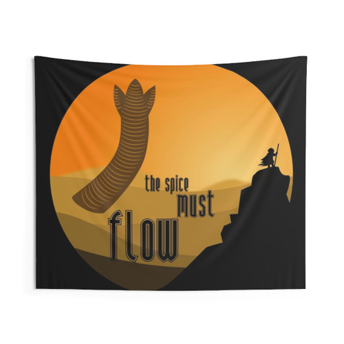 Must Flow Sci-Fi Tapestry Featuring Sandworm from Dune