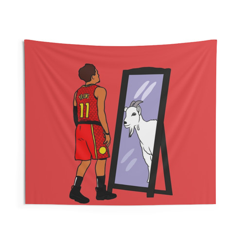 Trae Young GOAT Mirror Tapestry