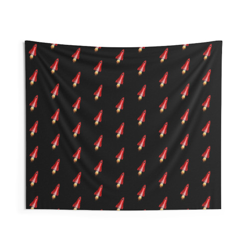 Red Rocket Cartoon Tapestry