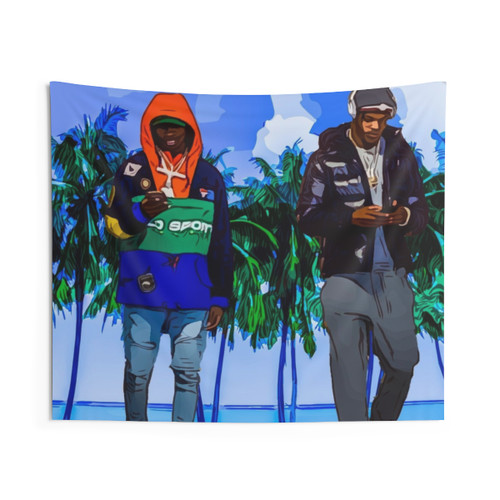 Baltimore Ravens Tapestry featuring Lamar Jackson and Marquise Brown