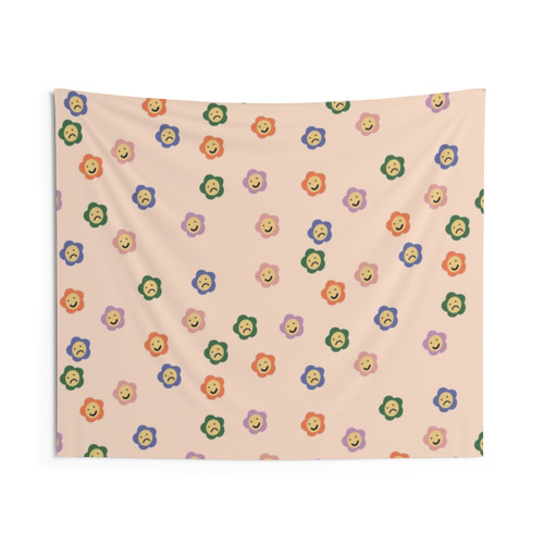 Sad and Happy Faces Pattern Tapestry