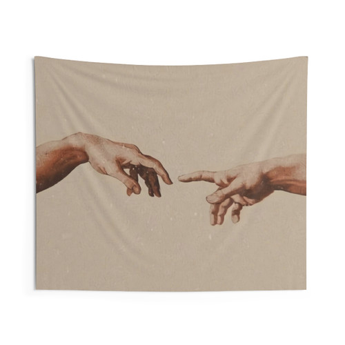 Aesthetic Hand Tapestry with Fingers Touching