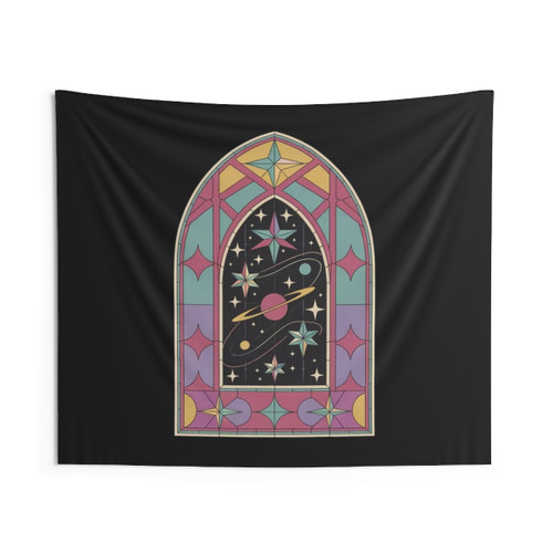 Celestial Retro Gothic Portal Tapestry