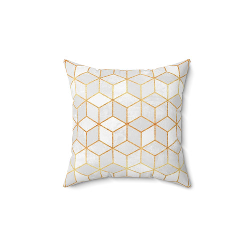 Geometric White Cubes Decorative Pillow