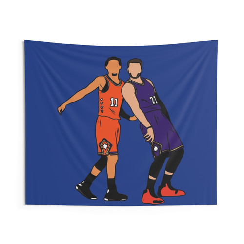 Trae Young and Luka Doncic Buzzer Beater Tapestry