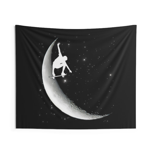 Skateboarder on the Moon Tapestry