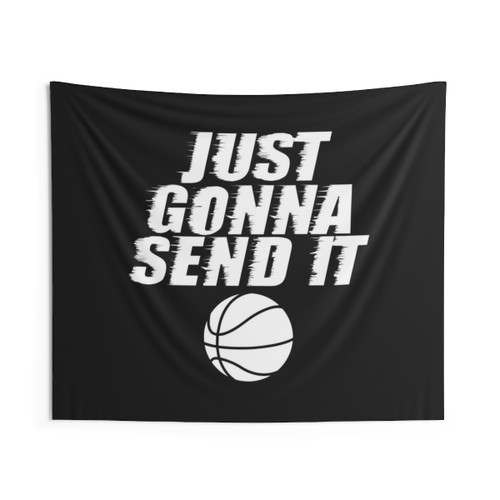 Basketball Athlete Tapestry with Motivational Design