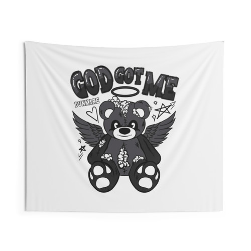 White Thunder 4s Sneaker Art - Gods Guide Me Bear Tapestry