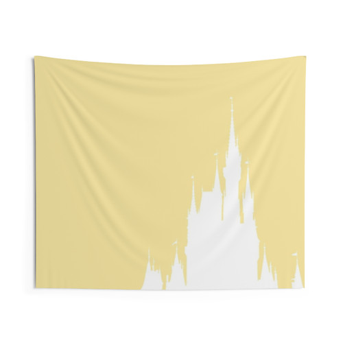Magical Castle Silhouette Sunflower Tapestry