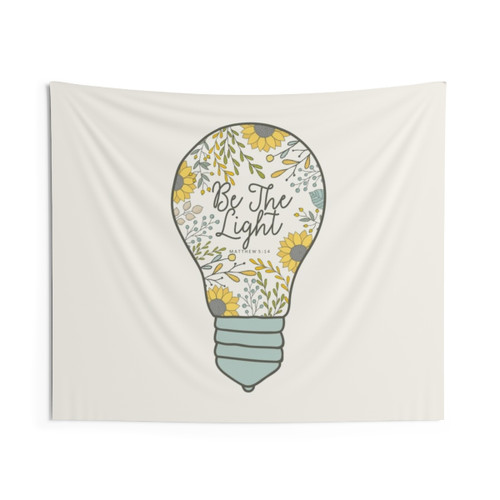 Be The Light Floral Tapestry - Christian Wall Decor