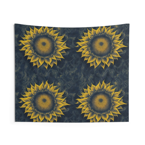 Sunflower Blossom Black Light Tapestry