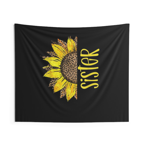 Cheetah and Sunflower Print Tapestry