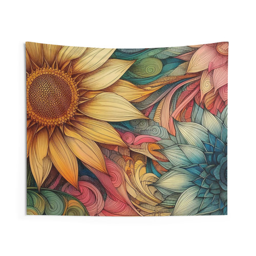 Vibrant Sunflower Tapestry Wall Decor