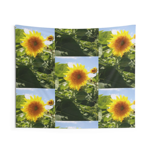 Vibrant Summer Sunflower Tapestry Wall Art