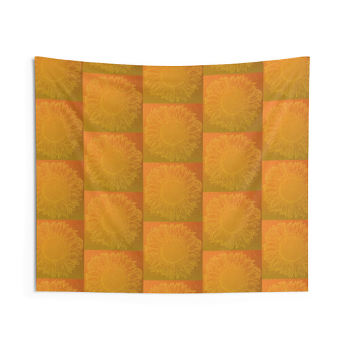 Tangerine Dream Sunflower Tapestry - Large Floral Wall Hanging