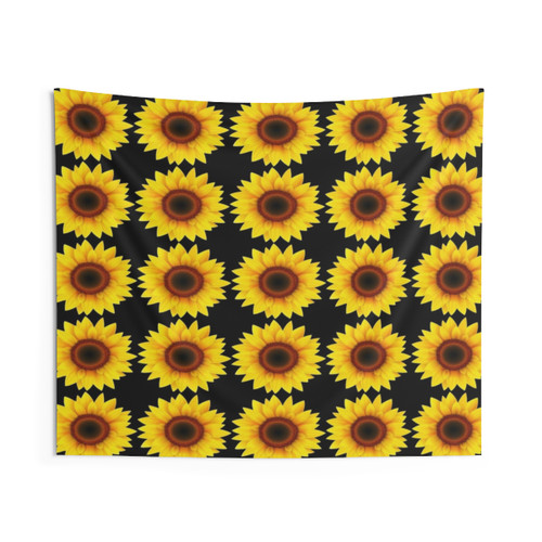 Sunflower Tapestry with Black Background