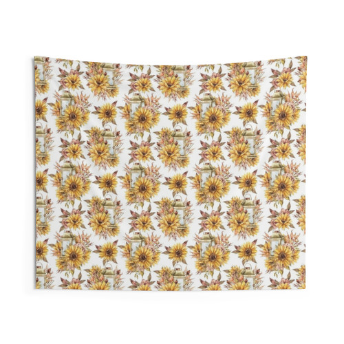 Watercolor Sunflower Bouquet Tapestry
