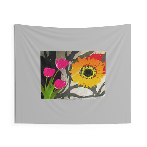Sunflower Tulips Tapestry Wall Hanging