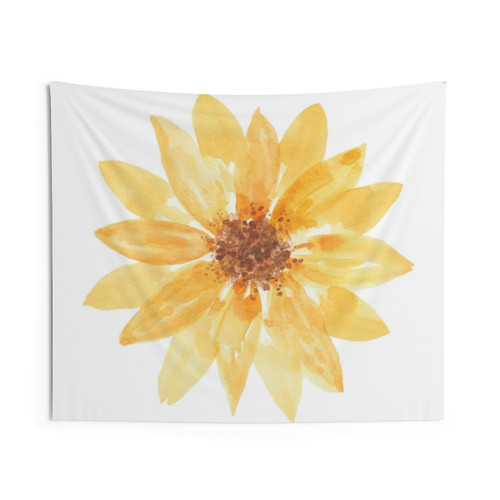 Vibrant Yellow Sunflower Tapestry - Botanical Floral Wall Decor