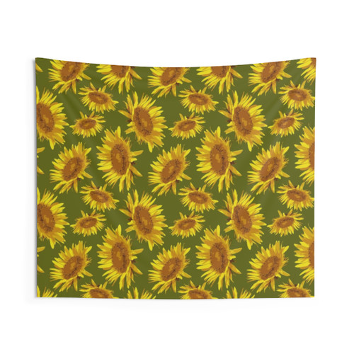 Sunflower Tapestry - Vintage Floral Wall Hanging