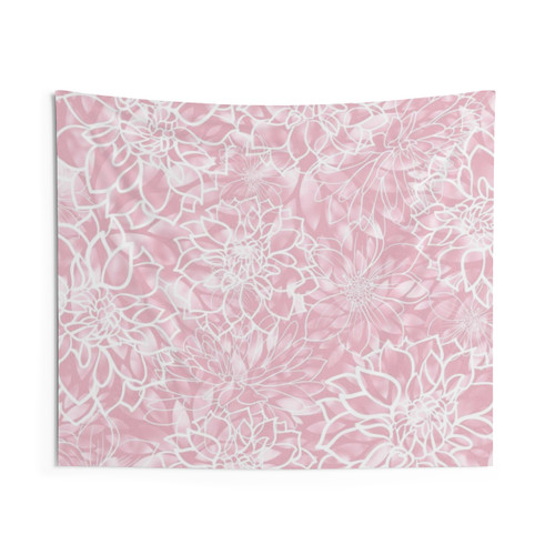 Pink Floral Garden Tapestry