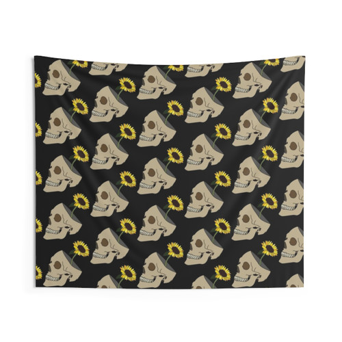Skull and Sunflower Tapestry