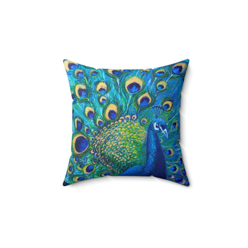Beautiful peacock feather decorative throw pillow