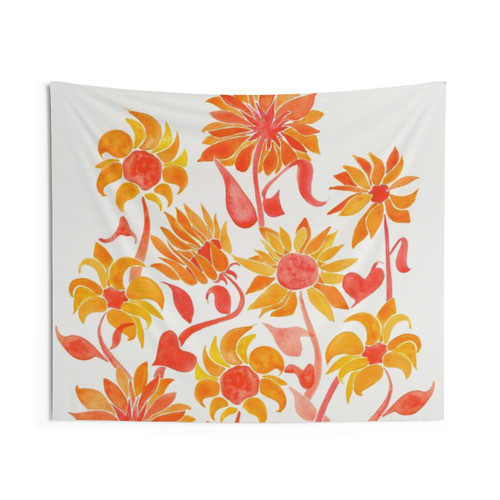 Sunflower Watercolor Tapestry