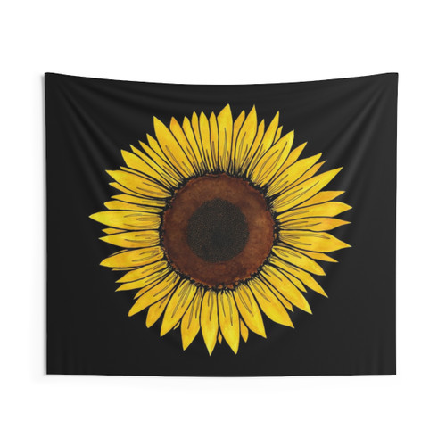 Watercolor Sunflower Tapestry Wall Decor