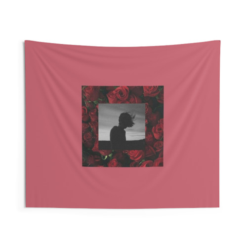 Floral Girl in Red 4AM Tapestry