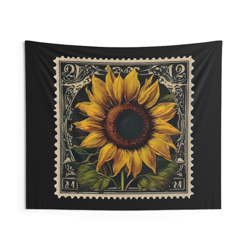 Vintage Sunflower Postage Tapestry