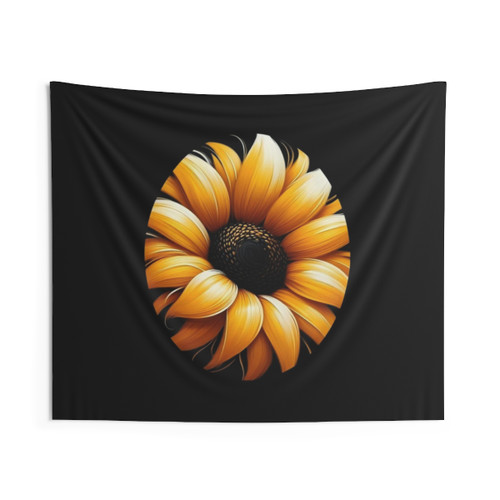 Vibrant Sunflower Digital Art Tapestry