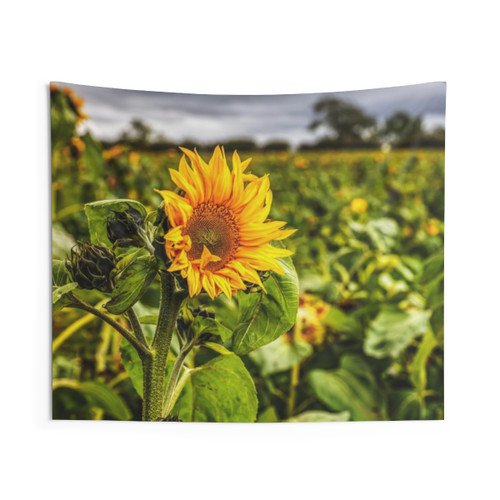 Stunning sunflower field tapestry