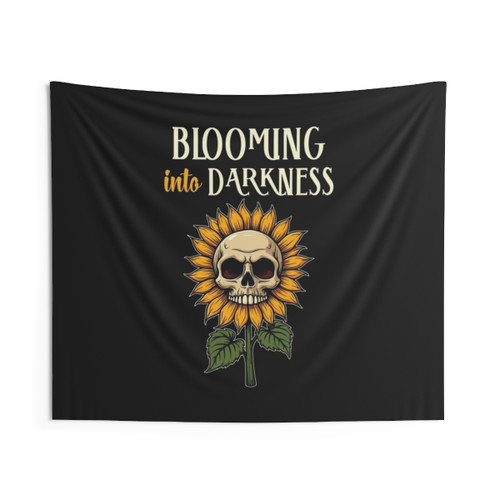 Halloween Sunflower Skull Tapestry