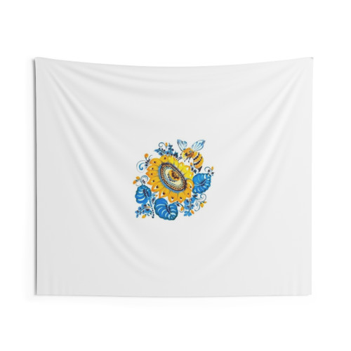 Bee near Sunflower Tapestry