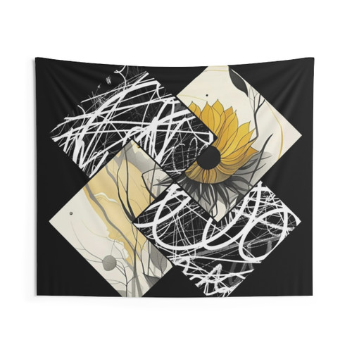 Unique Abstract Sunflower Tapestry Wall Art