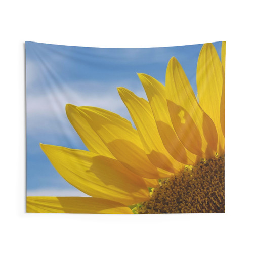Sunflower Tapestry: Dramatic Art Photo of Blue Sky Sunflower