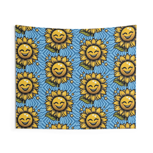 Vibrant Sunflower Pop Art Style Tapestry
