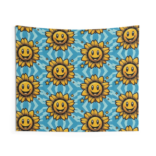 Vibrant Sunflower Pop Art Tapestry
