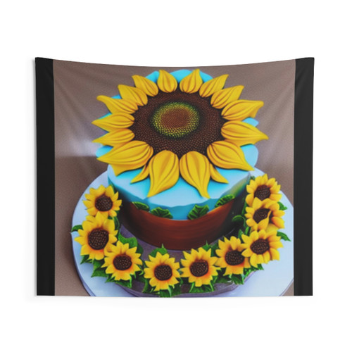 Sunflower Cake Tapestry - Vibrant Floral Home Decor