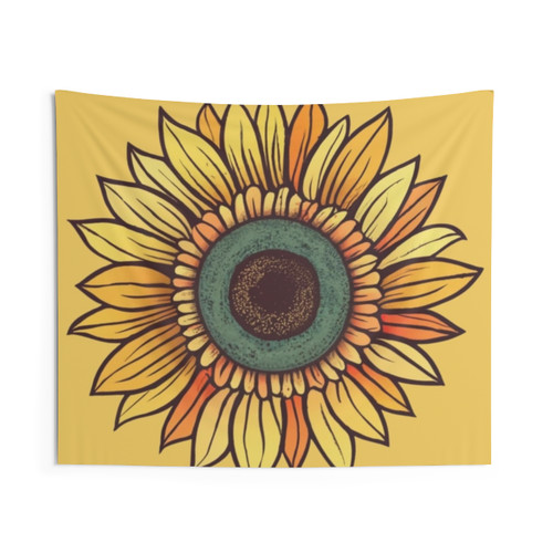Sunflower Design Tapestry - Floral Wall Hanging