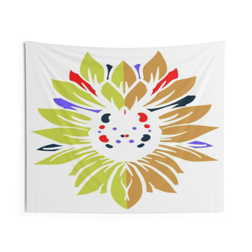 Vibrant sunflower tapestry wall hanging