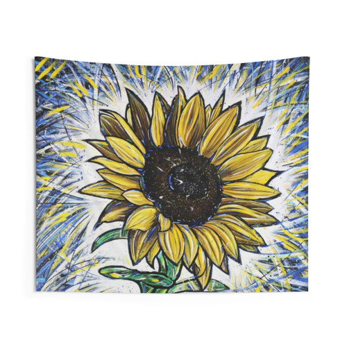 Colorful Sunflower Tapestry Wall Art