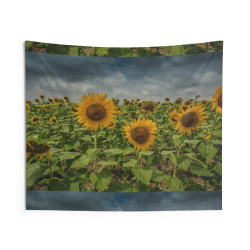 Smiling Sunflower Tapestry Wall Decor